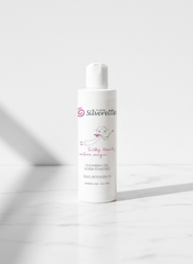 Silverette Silver-Powered Cleansing Oil 200ml bottle on white marble