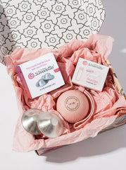 Silverette Starter Set gift box with 925 silver nursing cups, silicone cup holder and cleaning kit