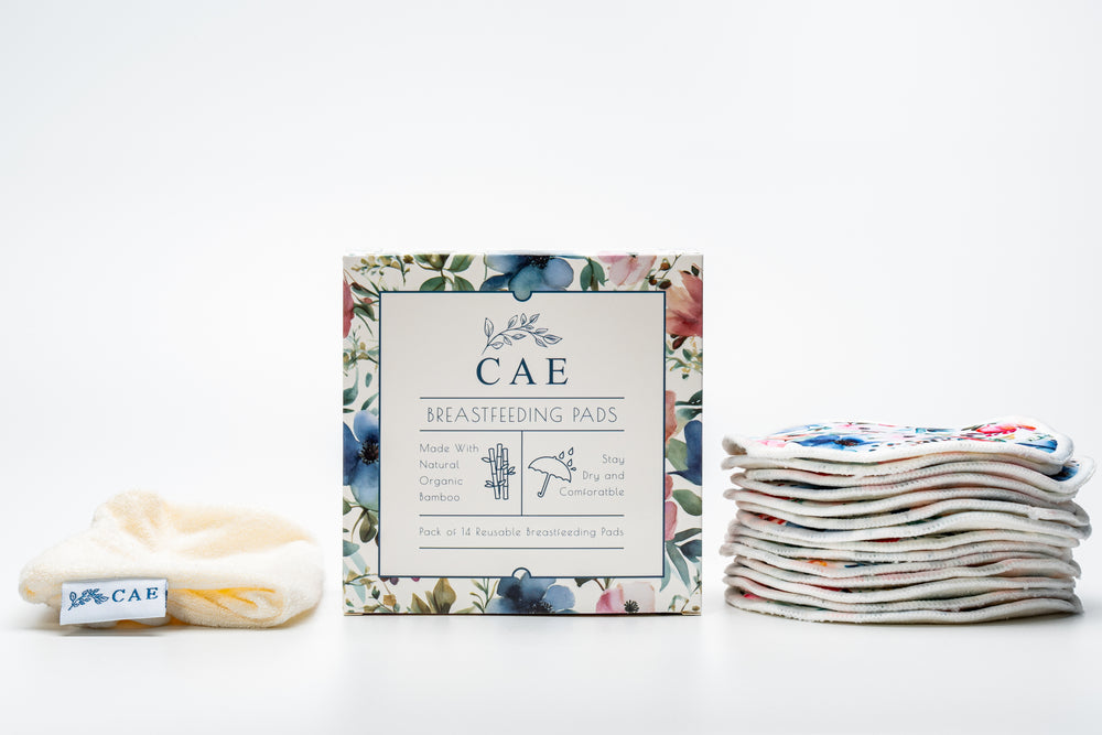 CAE reusable bamboo nursing pads, box of 14, soft and absorbent