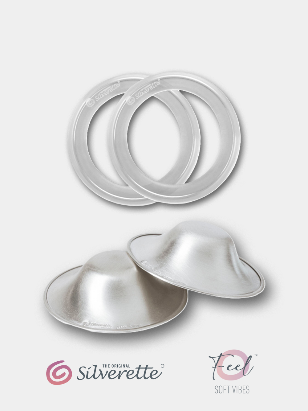 Silverette® Cups + O-Feel™ Ring | 925 Silver Nursing Cups