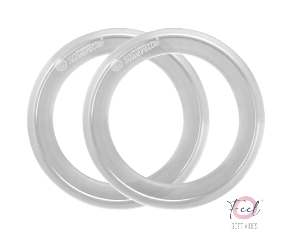 Pair of O-Feel soft silicone rings for Silverette silver nursing cups